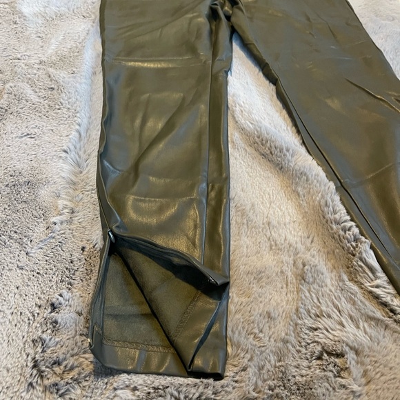 Olive Green Reitmans Faux Leather Leggings - Picture 6 of 11